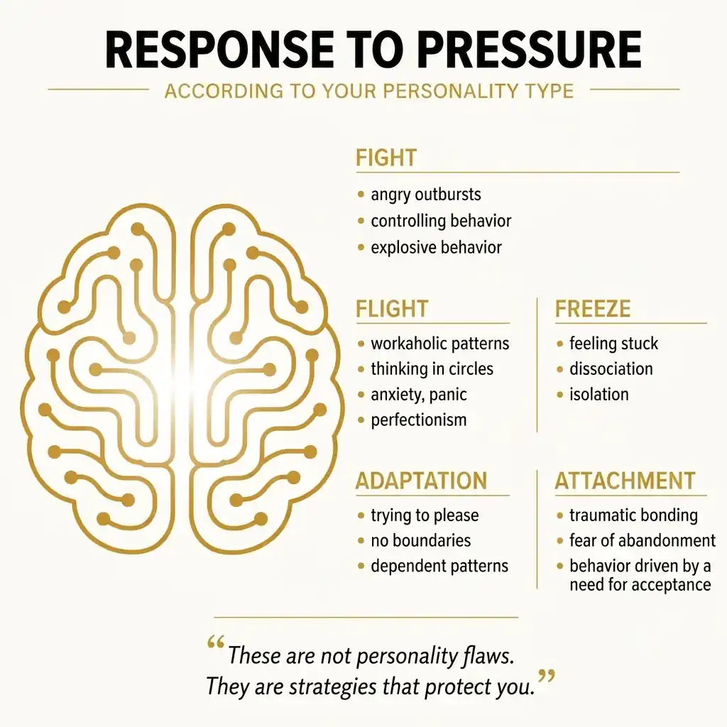 Diagram of nervous system responses under pressure